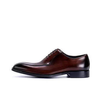 ASTON M.JAZZ Dress Shoes Men Low Top Black/Coffee