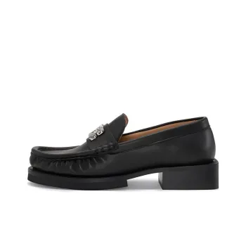 GANNI Butterfly-plaque Faux-leather Loafers