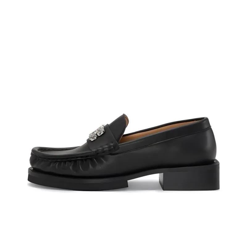 GANNI Butterfly-plaque Faux-leather Loafers-0
