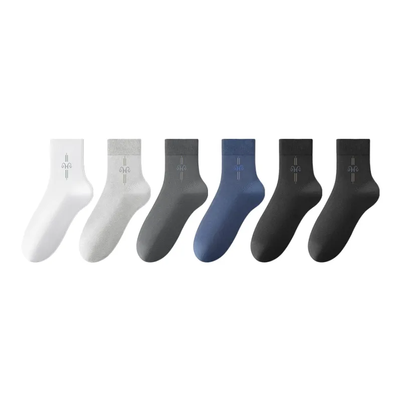 H YXIANG Mid Calf Socks Men's 6 Pack-1