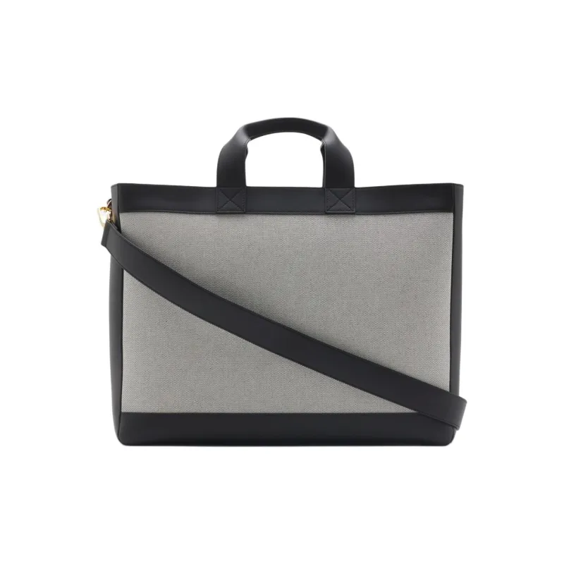 Burberry Cotton Canvas Shoulder Bag Crossbody Bag Handbag Women's Black-1