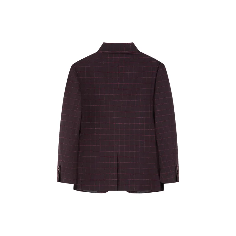 FIRS Business Suit Men's Brown Red Plaid-1