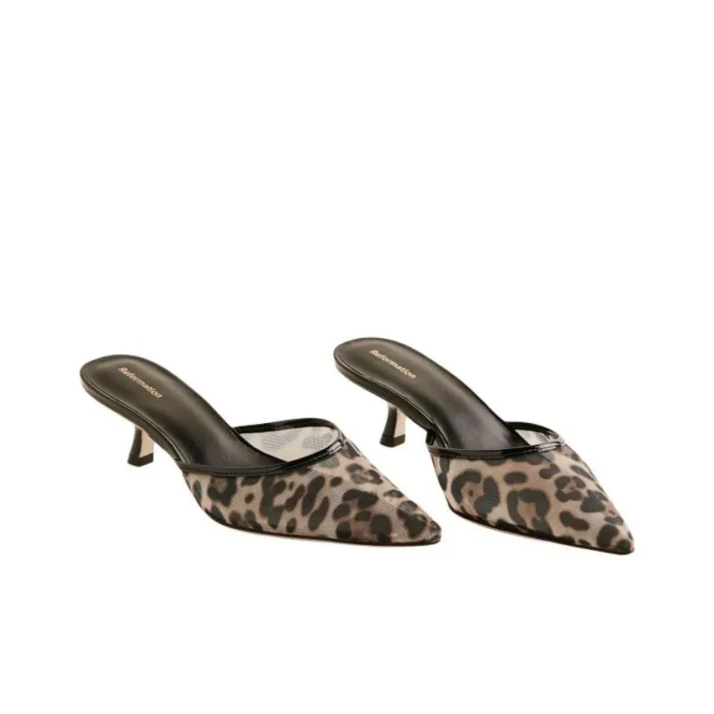 REFORMATION Wrap-toe Slippers Women's Black Brown-2