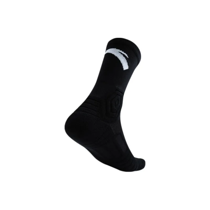 Anta Basketball Collection Basketball Socks Unisex 1 Pack Basic Black-1