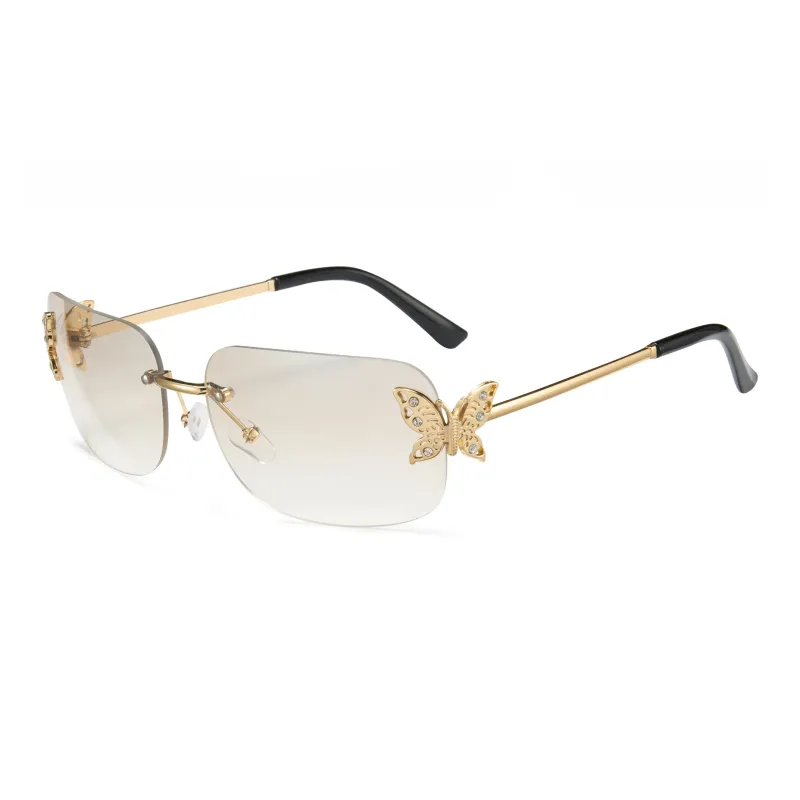 CYXUS Brass Square Sunglasses Unisex-3