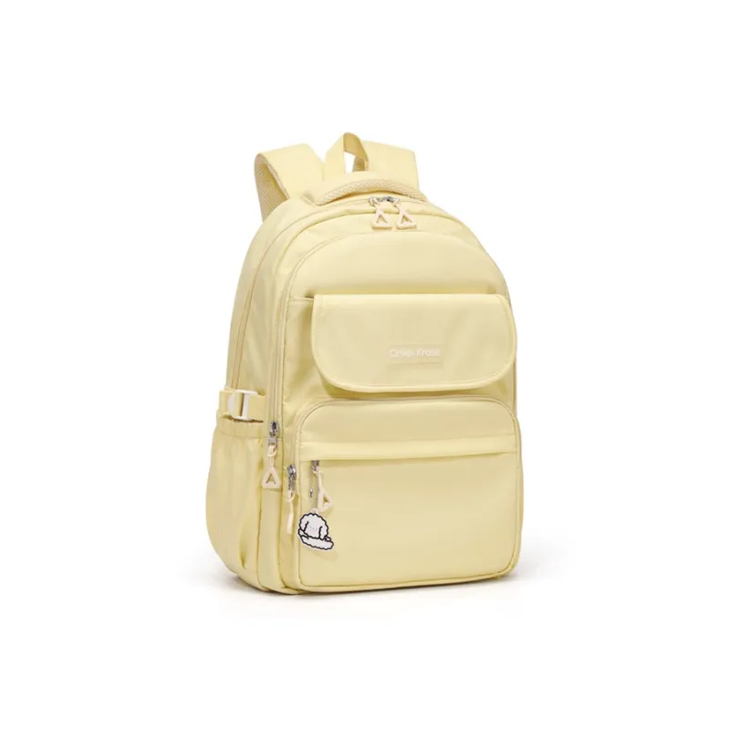 Simvay Clos Fabric Backpack Large Size Women's Custard-1