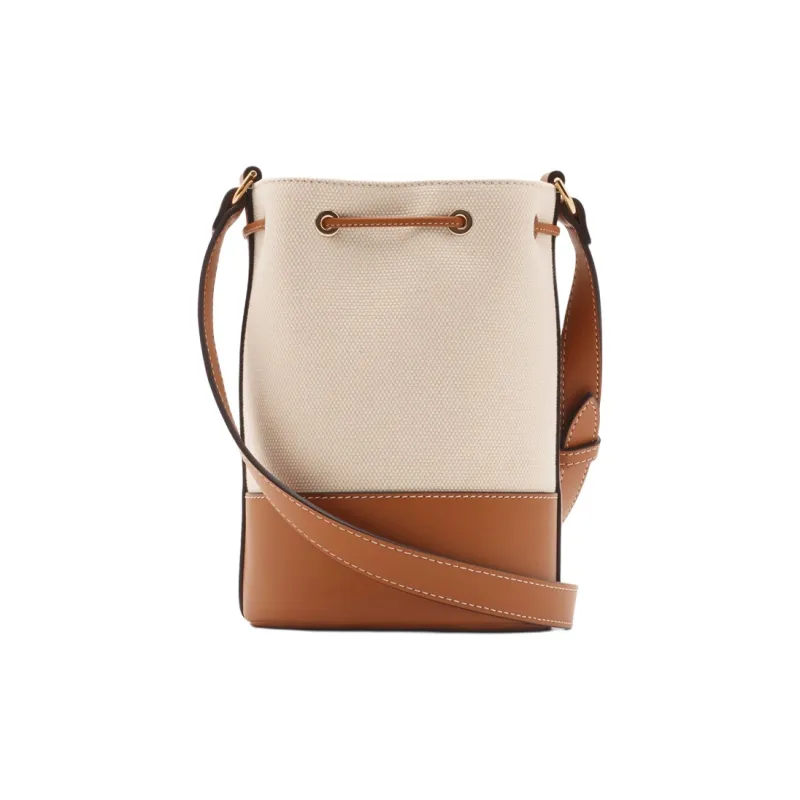 Burberry Cotton Canvas Bucket Bags Shoulder Bag Crossbody Bag Mini Women's Natural Tawny-1