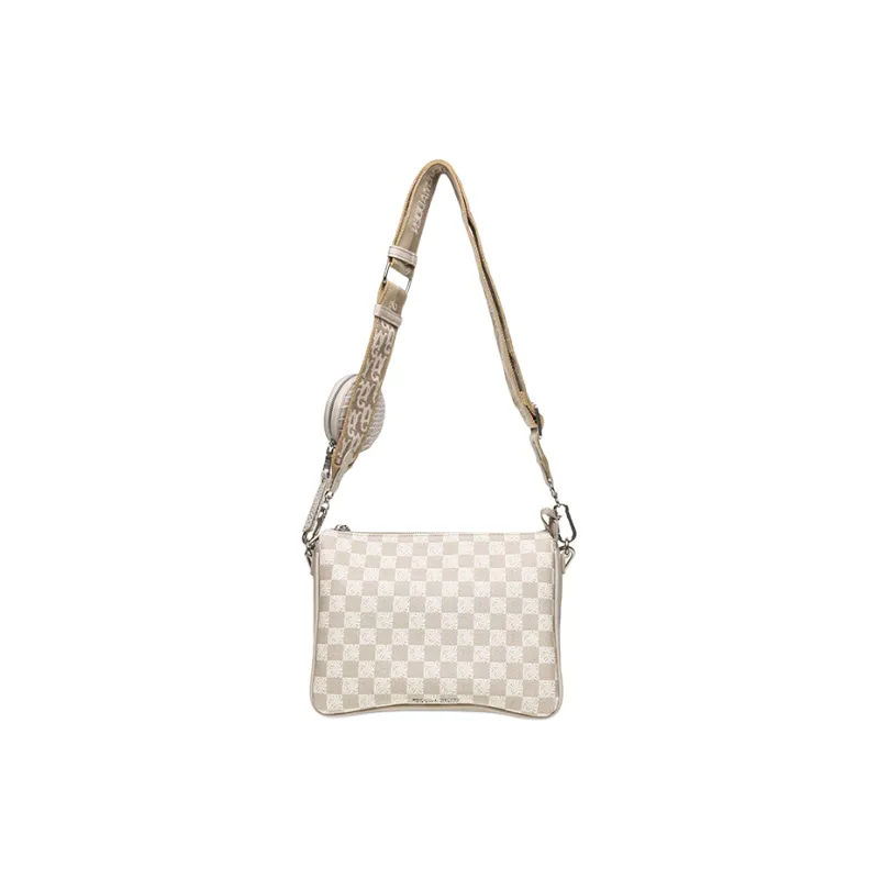 STEVE MADDEN PU Crossbody Bag Shoulder Bag Medium Size Women's Beige-3