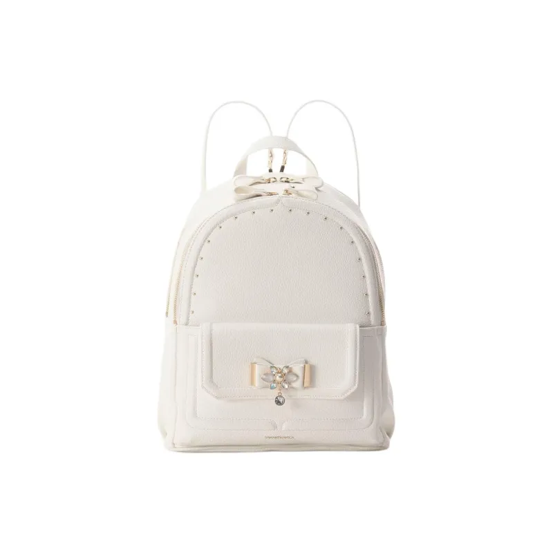 SAMANTHA THAVASA Synthetic Leather Backpack Large Size Women's White-0