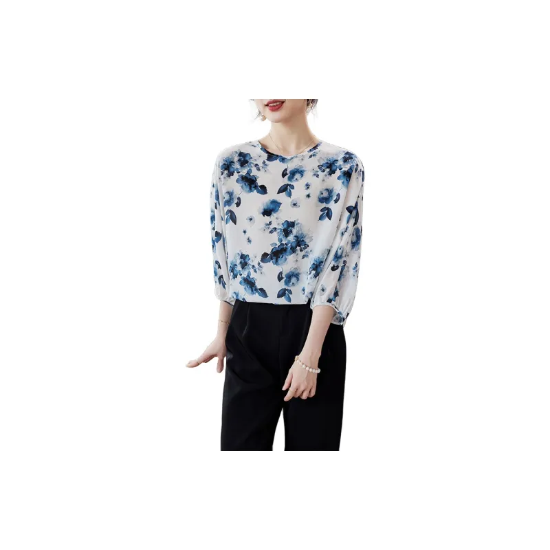 To The West Shirt Women's Ink Wash Flowers-1