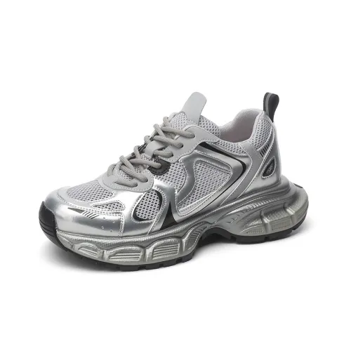 EXULL Q Chunky Sneakers Women's Low-Top Gray