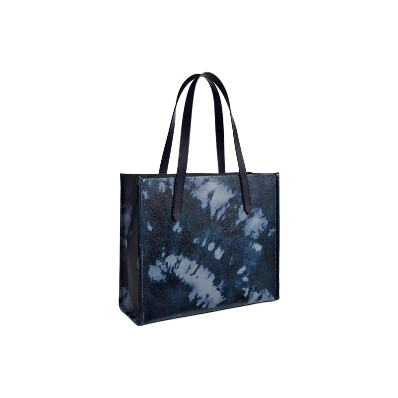 COACH Relay Eggstone Grain Leather Tote Bag Shopping Bag Shoulder Bag Handbag Large Size Men's Midnight Navy Multicolor-1
