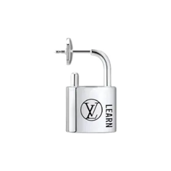 LOUIS VUITTON SiLOUIS VUITTONer Lockit Earring Sterling SiLOUIS VUITTONer Black Laquered