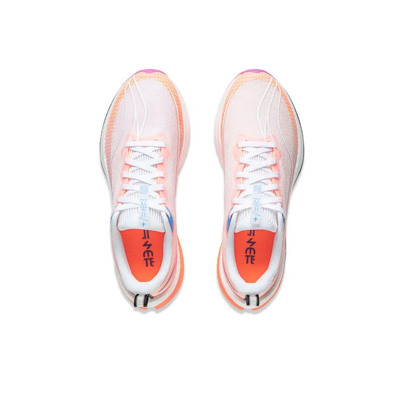 LiNing Red Hare 7 Pro Cushioning Anti Slip And Wear Resistant Reflective Low Top Running Shoes Women's White Orange-3