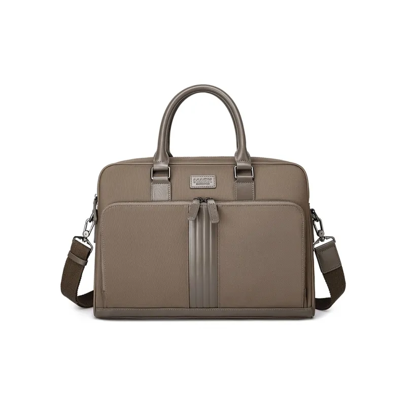 FAIRWHALE Oxford With Cow Leather Handbag Men's Misty Brown-0