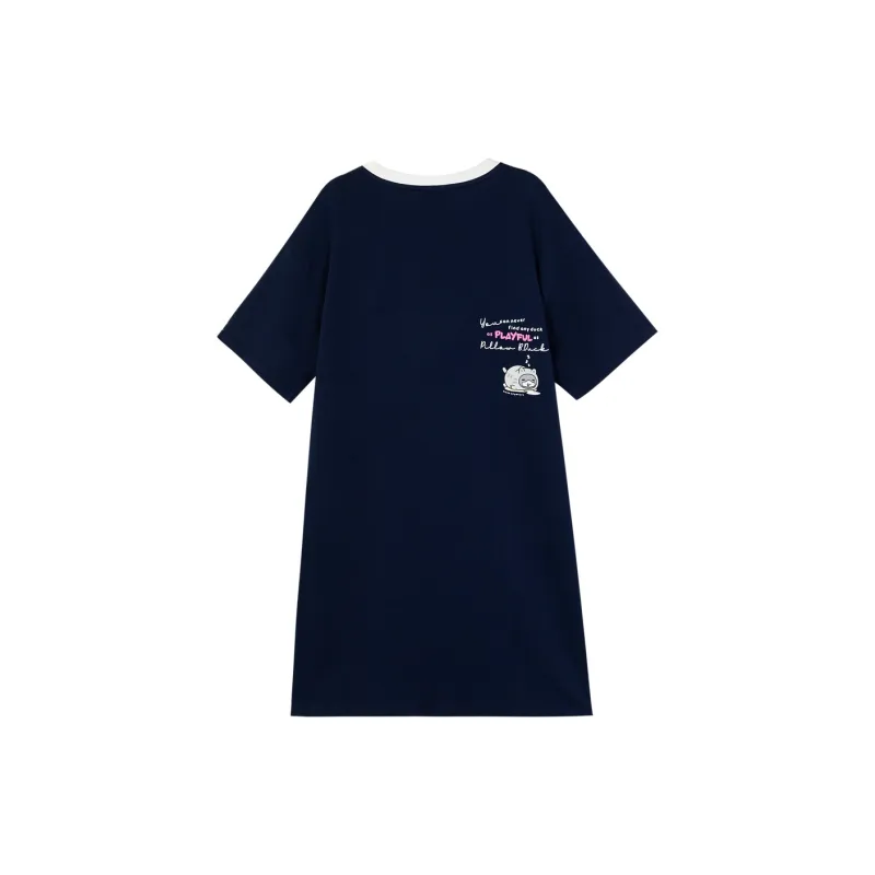 B.Duck SS24 Short Sleeved Dresses Women's Navy Blue-1