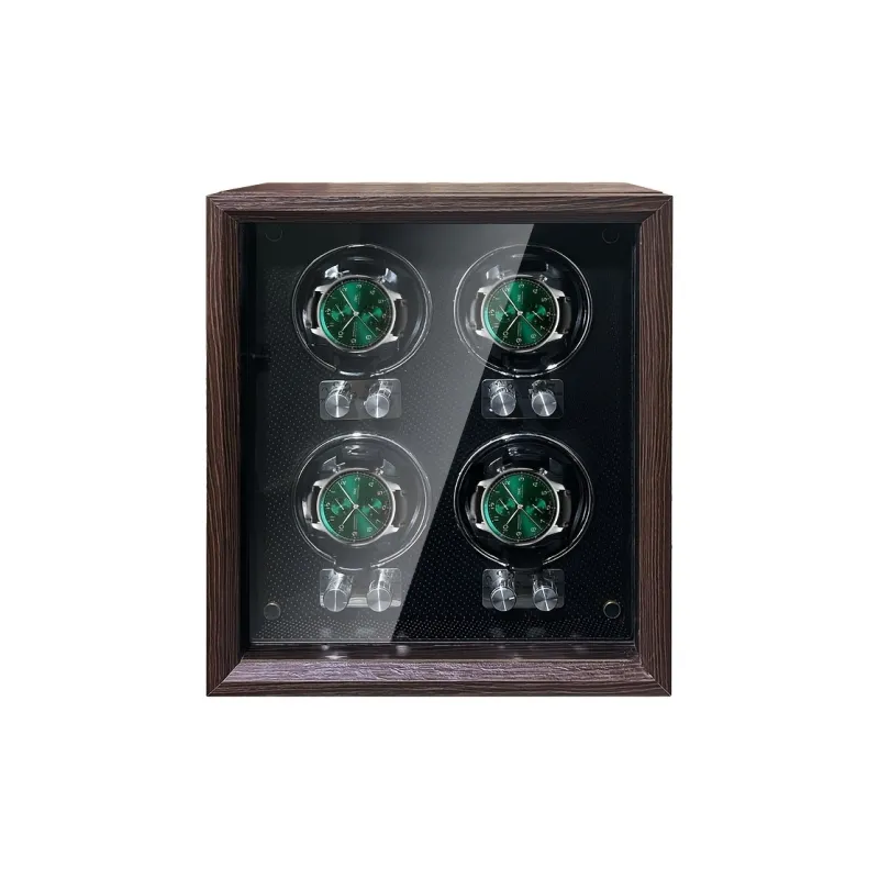 Windtoptime Wooden Shell 2 X 4 Watch Winder Walnut Wood Conversion Table For Home Use Unisex-3