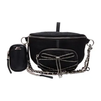 STEVE MADDEN Polyester With PU Handbag Shoulder Bag Crossbody Bag Small Size Women's Black/Nude