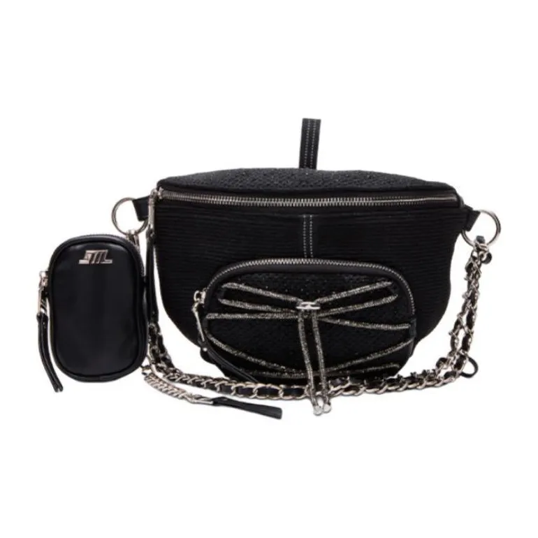STEVE MADDEN Polyester With PU Handbag Shoulder Bag Crossbody Bag Small Size Women's Black/Nude-0