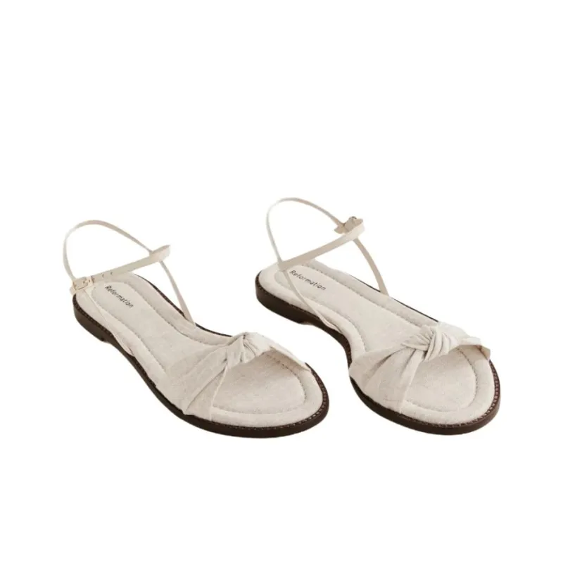 REFORMATION Cassidy Strap Sandals Women's Gray-2