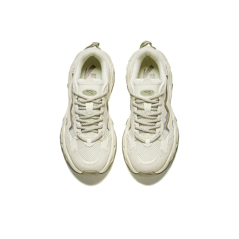 Anta Starlight 2 Breathable Cushioning Wear-Resistant Low-Top Casual Shoes Women's White Brown-2