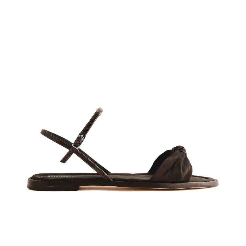 REFORMATION Cassidy Strap Sandals Women's Brown-1