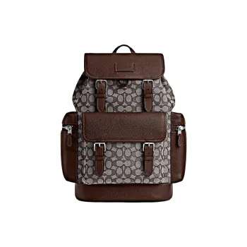 COACH Sprint Leather Backpack Large Size Men's Brown Multicolor