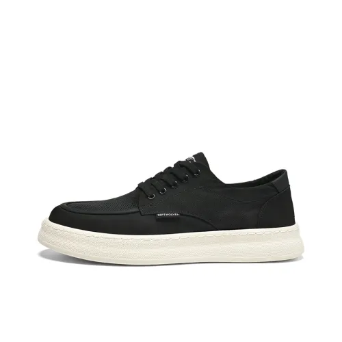 SEPTWOLVES Breathable Height Increasing Coverage Low Top Canvas Shoes Men's