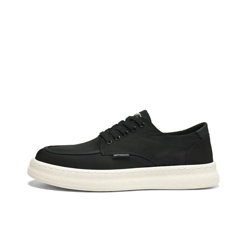SEPTWOLVES Breathable Height Increasing Coverage Low Top Canvas Shoes Men's-0
