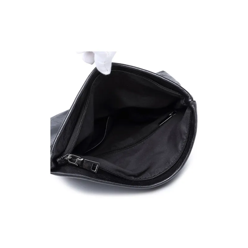 CARTELO Cow Leather Clutch Wrist Bag Regular Men's Black-3