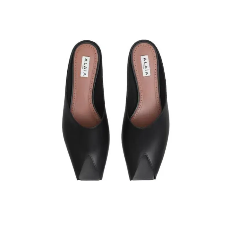 Alaia Slide Slippers Women's Black-3