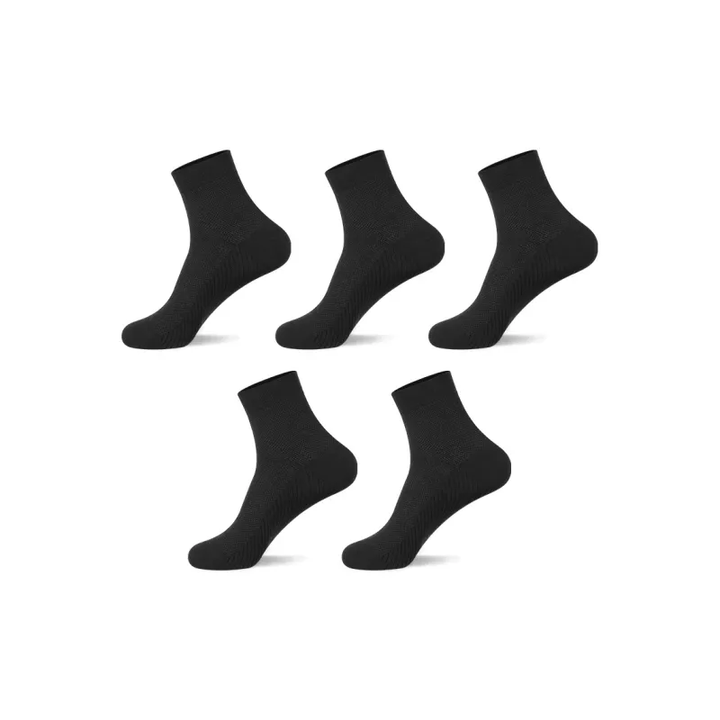 H YXIANG Mid Calf Socks Men's 5 Pack-9