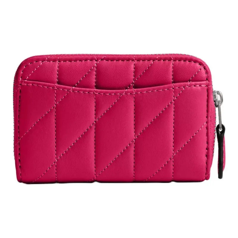 COACH Zip Around Nappa Leather Coin Purses Wallets Small Size Women's Dragon Fruit Red-1