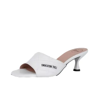 LOVE MOSCHINO Logo print 65mm Quilted Mules
