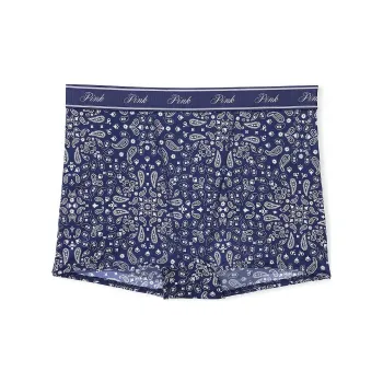 Victoria's Secret PINK LOGO COTTON HIGH-WAIST BOYSHORT PANTY / MNBP Underpants Women's 1 Pack Midnight Navy