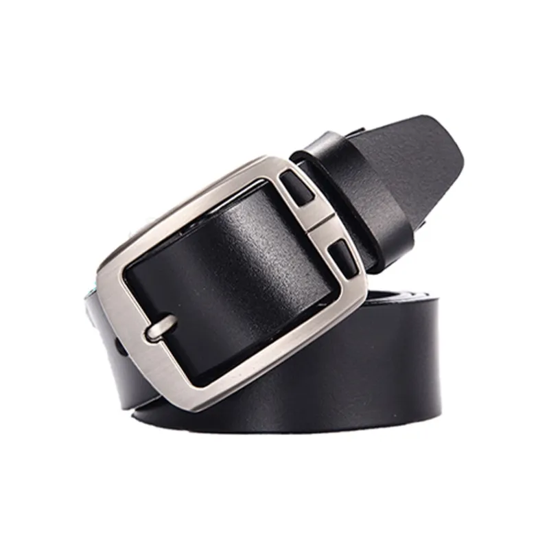 AAJF Pin Buckle Business Wide Leather Cow Split Leather Leather Belts Men's 3.5cm-2