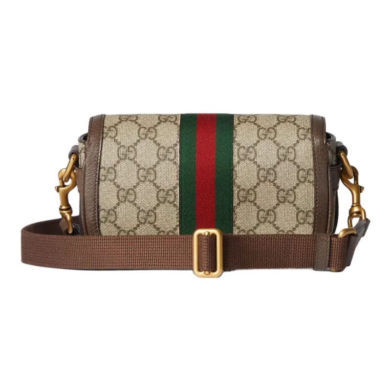 GUCCI Canvas With Leather Canvas Bag Shoulder Bag Crossbody Bag Extra Mini Men's Beige & Ebony-6