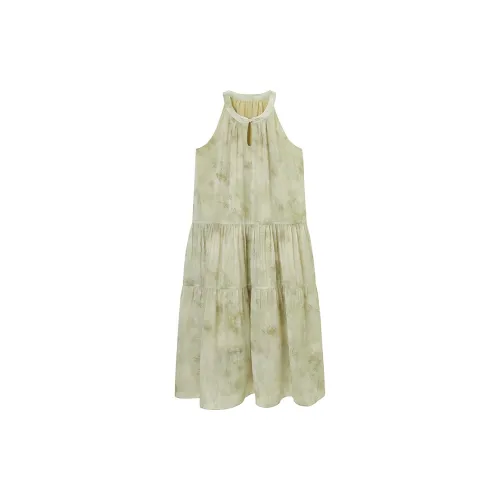 PEACEBIRD Sleeveless Dresses Women's Green Pattern