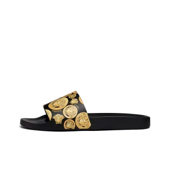VERSACE Medusa Stud Leather Slide 'Medusa Coin'