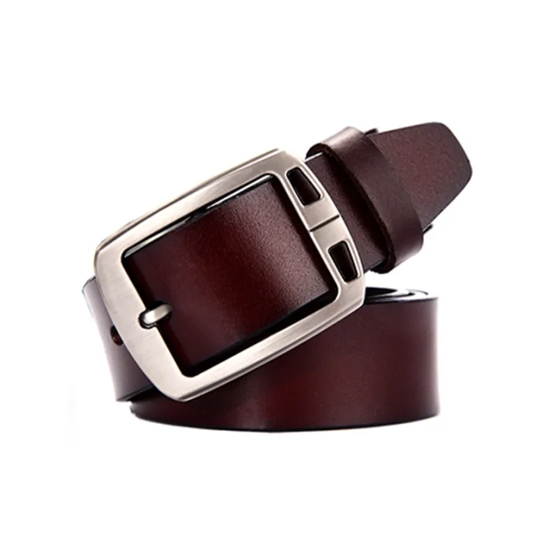 AAJF Pin Buckle Business Wide Leather Cow Split Leather Leather Belts Men's 3.5cm-5
