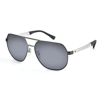 EMPORIO ARMANI Alloy Aviator Sunglasses Unisex Black