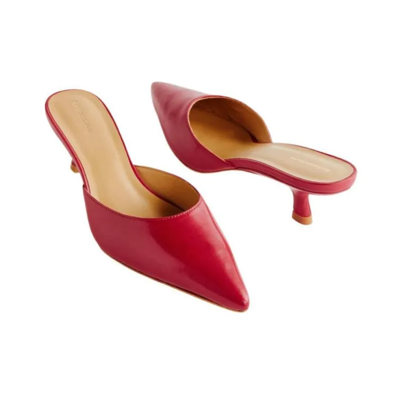 REFORMATION Closed Toe Slippers 5cm Women's Red-2