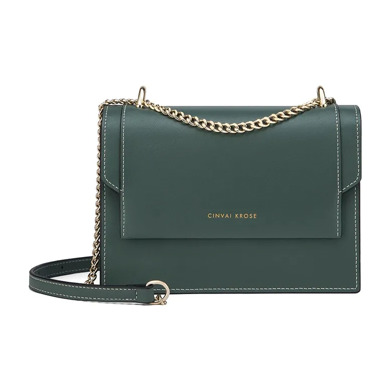 Simvay Clos Cow Leather Shoulder Bag, Crossbody Bag, Small Square Bag Medium Size Women's Jasper/Black-1