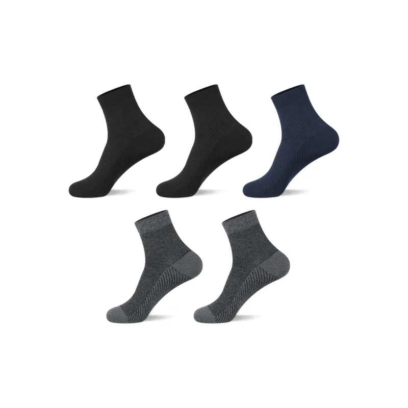 H YXIANG Mid Calf Socks Men's 5 Pack-2