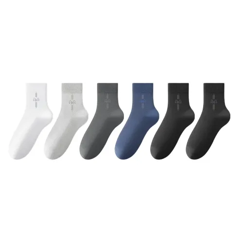 H YXIANG Mid Calf Socks Men's 6 Pack
