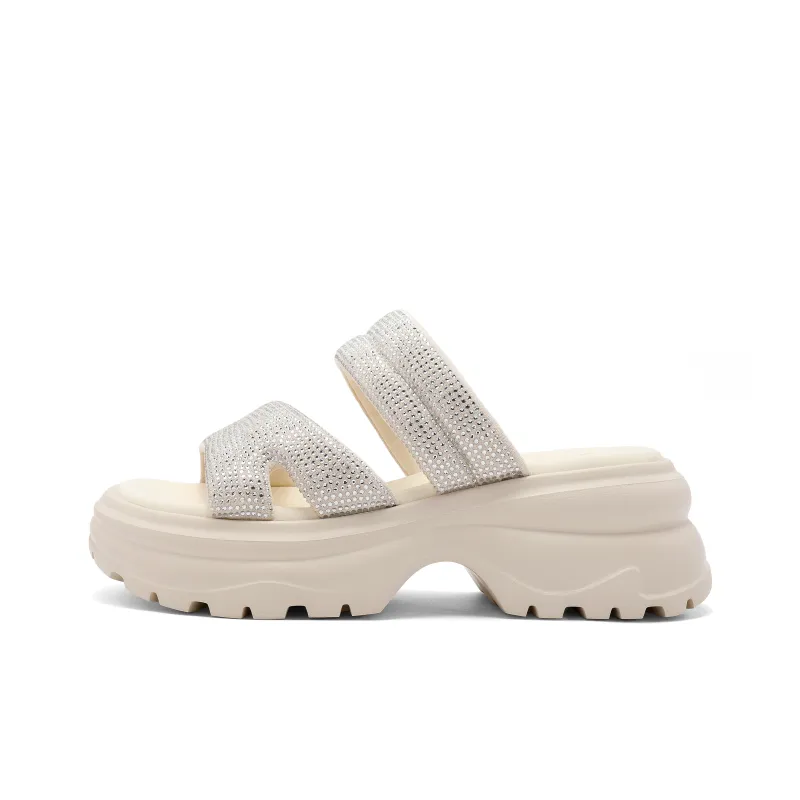Senda Slide Slippers Women's Sticker Leather Shoes-0
