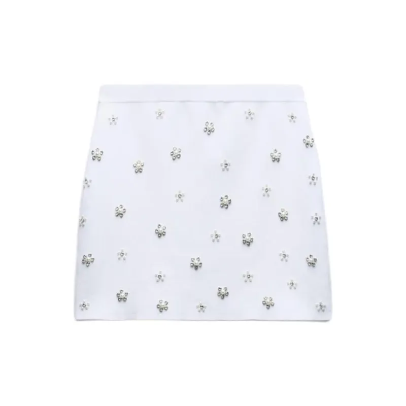 ZARA Casual Short Skirts Women's White-1