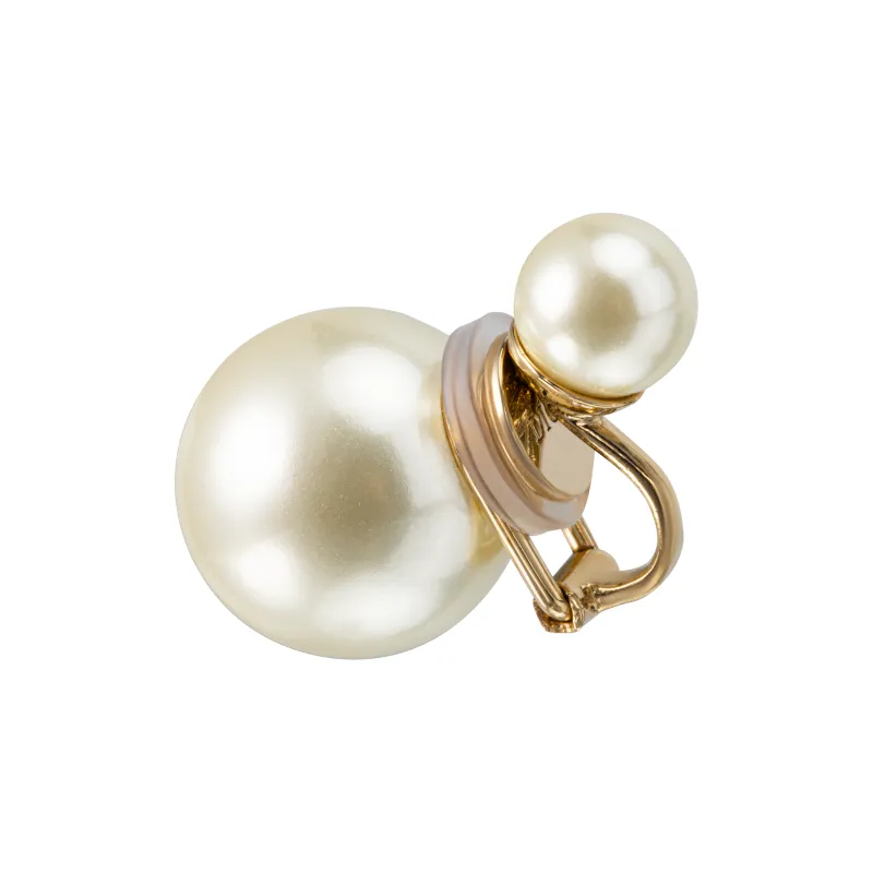 DIOR Gold Plated Earrings Women's Ivory-2