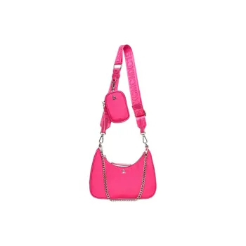 STEVE MADDEN Nylon With Polyester Portable Crossbody Bag Shoulder Bag Medium Size Women's Rose Red/Light Green