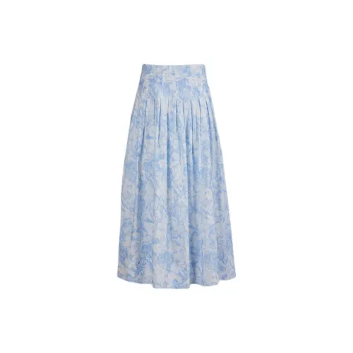 CLUB MONACO Casual Long Skirts Women's Blue/White Print